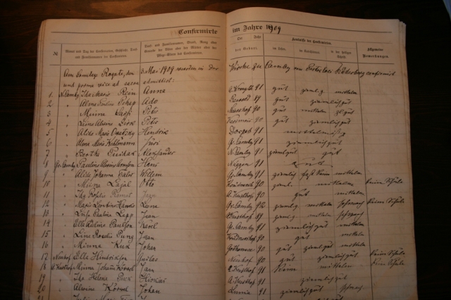 KAMBJAST LEITI VANA KIRIKURAAMAT: Andmed Kambjas aastail 1897 kuni 1944 leeritatud inimestest on ajaloo tarvis siiski säilinud. Foto: Kristjan Luhamets raamat