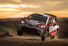 Ott Tänak ja Martin Järveoja stardivad Shell Helix Rally Estonial Toyota WRC autoga