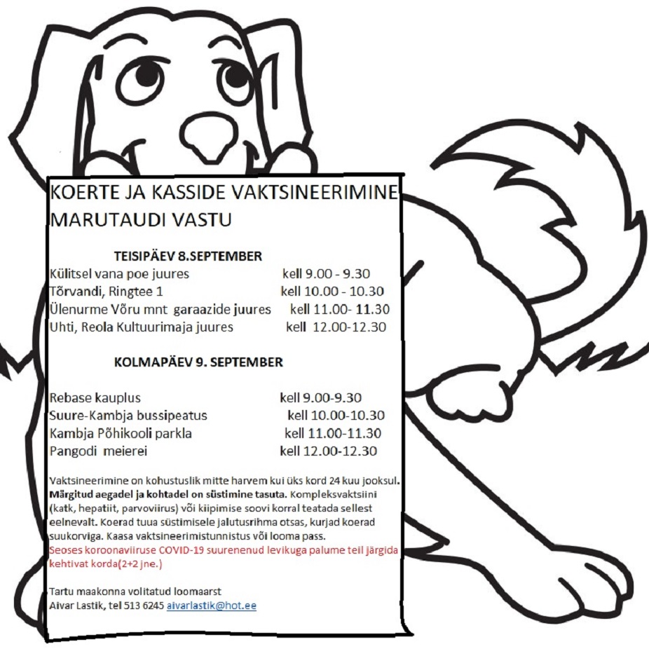 Koerte ja kasside vaktsineerimine marutaudi vastu