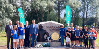 Johannes Kotkase sünnitalus avati olümpiasangarile pühendatud mälestuskivi