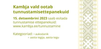 Kambja vallas oodatakse tunnustamisettepanekuid